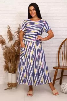 Платье трикотажное Юстиана (синее)