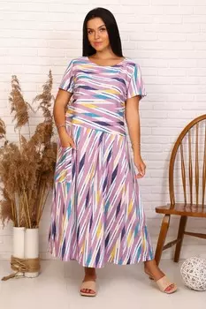 Платье трикотажное Юстиана (сиреневое)