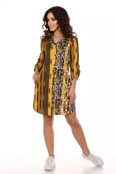 Платье трикотажное Кампари (горчичное)