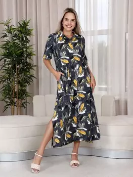 Платье трикотажное Кария (горчица)