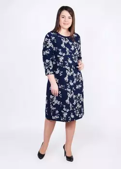 Платье трикотажное Карита (цветы)