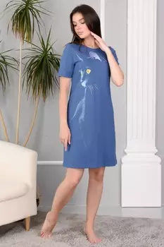 Платье трикотажное Кесси (индиго)