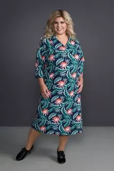 Платье трикотажное Кетти (листья) рр