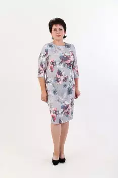 Платье трикотажное Кира (светло-серое)