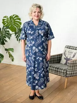 Платье трикотажное Клавдия (цветы)