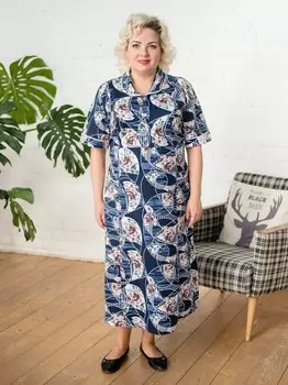 Платье трикотажное Клавдия (коричневые розы)