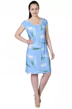 Платье трикотажное Красотка (голубое) рр