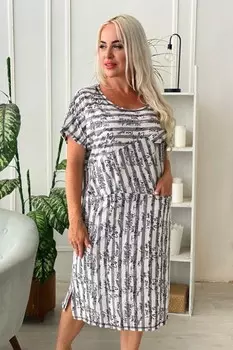 Платье трикотажное Криптомерия (серое)