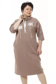 Платье трикотажное Лэйвис (бежевое)