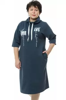 Платье трикотажное Лэйвис (синее)