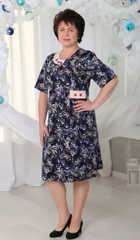 Платье трикотажное Лайза (листья) рр