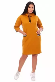Платье трикотажное Лакшери (горчица) рр