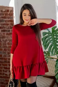 Платье трикотажное Лареина (бордовое)