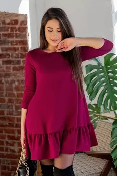 Платье трикотажное Лареина (малиновое)