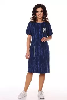 Платье трикотажное Леника (темный джинс)