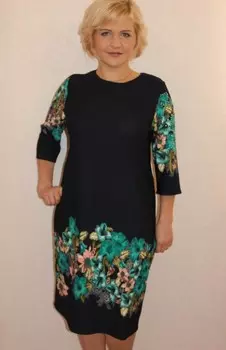 Платье трикотажное Линелла (зеленые цветы) рр