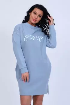 Платье трикотажное Лоис (серо-голубое)