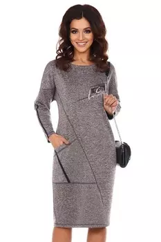 Платье трикотажное Лори (серо-бежевое)