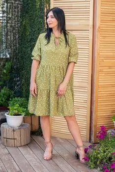 Платье трикотажное Лорилия (зеленое)