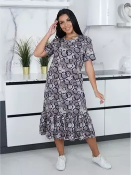 Платье трикотажное Любислава (коричневое)