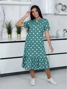 Платье трикотажное Любислава (зеленое)