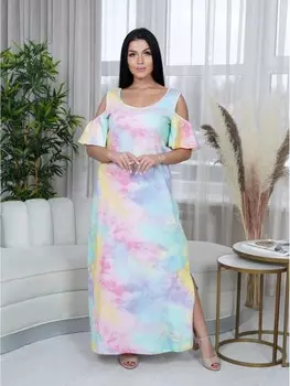 Платье трикотажное Лукиана (голубое)