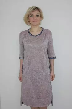 Платье трикотажное Люси (пудровое)