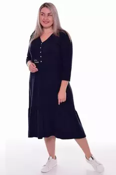 Платье трикотажное Лусия (темно-синее)
