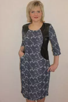 Платье трикотажное Мадонна (темно-синее)