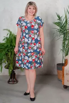 Платье трикотажное Майн (тюльпаны)