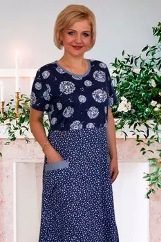 Платье трикотажное Маргарета (синее)