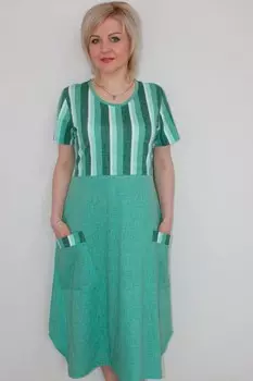 Платье трикотажное Маргарета (зеленое) от