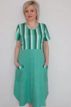 Платье трикотажное Маргарета (зеленое) рр