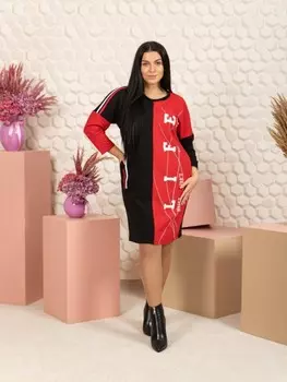 Платье трикотажное Марселайн (красное)