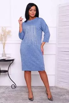 Платье трикотажное Мегарис (голубое)