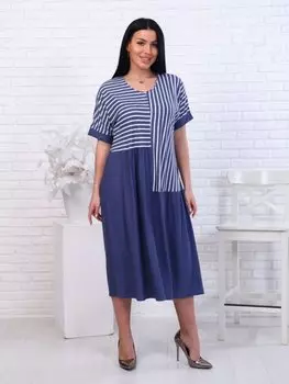 Платье трикотажное Мелибу (синее)