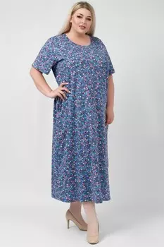 Платье трикотажное Мерри (серо-голубое)