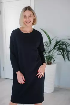 Платье трикотажное Милина (темно-синее)