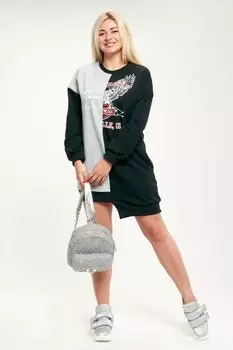 Платье трикотажное Молли (серо-черное) рр