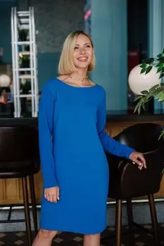 Платье трикотажное Монифа (васильковое)