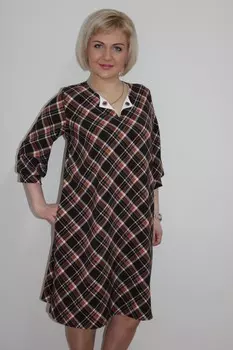 Платье трикотажное Моника (клетка) от