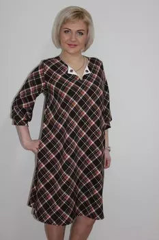 Платье трикотажное Моника (клетка) рр