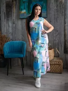 Платье трикотажное Наира (голубое)