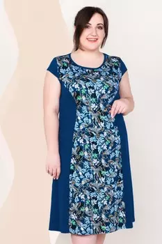 Платье трикотажное Наташа (синее)