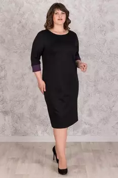 Платье трикотажное Нелли (черное)