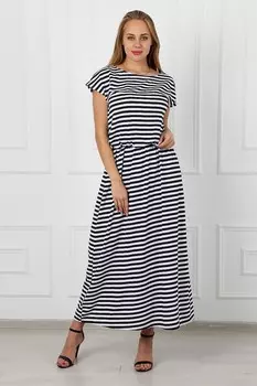 Платье трикотажное Нетта (черно-белая полоса)