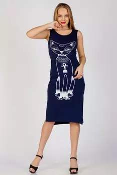 Платье трикотажное Ориан (темно-синее)