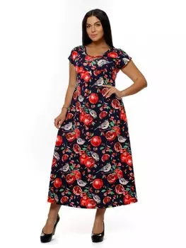 Платье трикотажное Памэла (сине-красное)