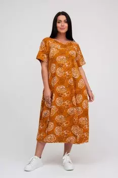 Платье трикотажное Персис (оранжевое)