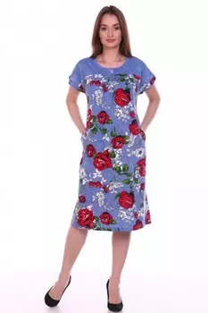 Платье трикотажное Поля (синее) рр